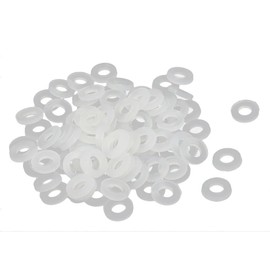 TOP-VIGOR 100Pcs White Nylon Flat Washers, M3 x 6mm x 1mm Insulating Round Seal Spacer Tap Sealing O Ring Gasket for Faucet Pipe Water Hose