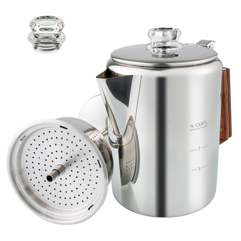 APOXCON Coffee Percolator Camping Coffee Pot Stainless Steel Coffee Maker