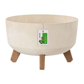 Prosperplast DGRL300LE Flower Pot with Feet - 17.5 x Diameter 28.5 cm - Gracia Concrete Effect Cream