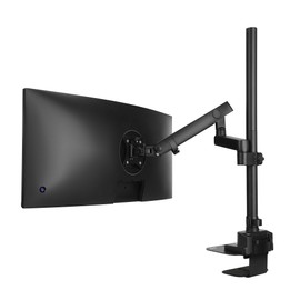 AVLT Single 40 Inch Monitor Arm Pole Top Mount With USB-C USB-A Ports-Black, Supports 26.4 lbs (12kg), Ultrawide screen fit, VESA Compatible, Tilt, Swivel, Rotate, Ergonomic adjustable height, Durable