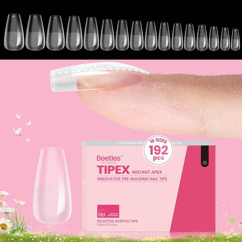 Beetles Tipex Instant Apex Nail Extension Tips Kit Almond/Coffin/Square/Oval/Stiletto/Squaoval Shape