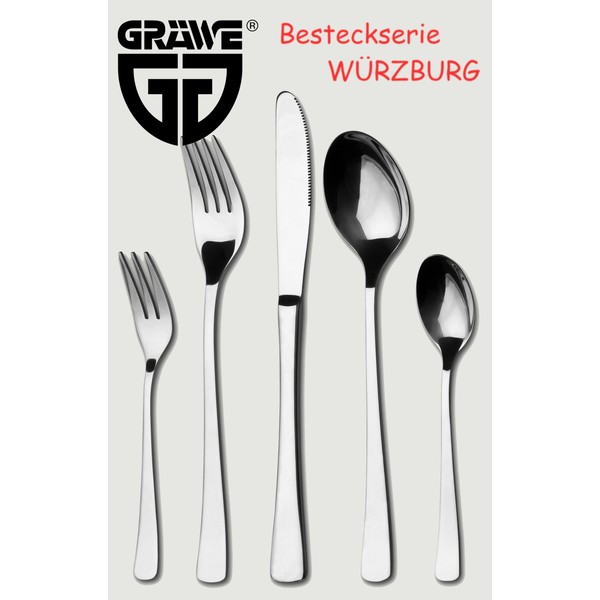 GRÄWE® Würzburg Coffee Spoons Set of 6 Polished Design