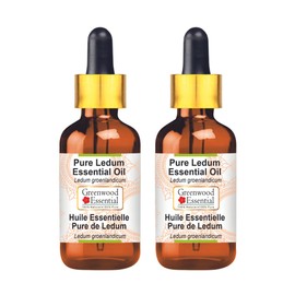 Greenwood Essential Pure Ledum Essential Oil (Ledum groenlandicum) with Glass Dropper Steam Distilled (Pack of Two) 100ml X 2 (6.76 oz)