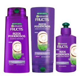 Garnier Rizos Poderosos 650ml Shampoo + Acondicionad + Crema