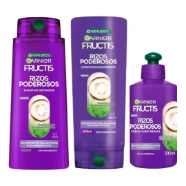 Garnier Rizos Poderosos 650ml Shampoo + Acondicionad + Crema