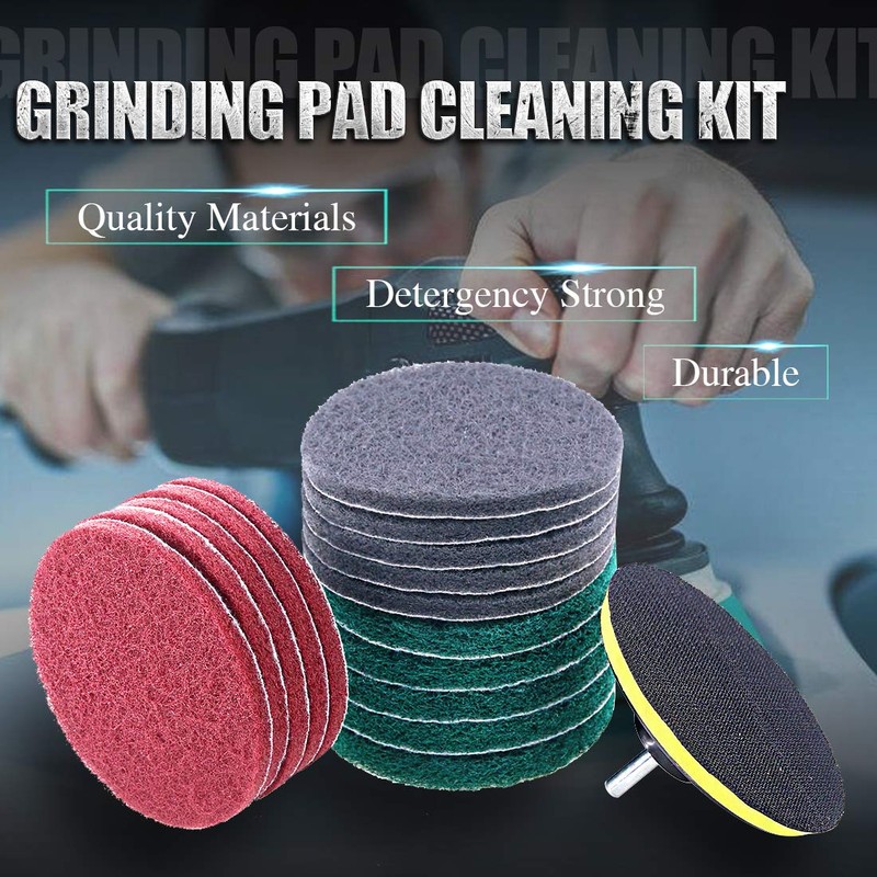 Swpeet 16Pcs 5Inch 3 Different Color Scrubbing Pads Drill Powered