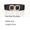 COTIM COYIN Women's Wide Elastic Waist Belt with Pearl Square