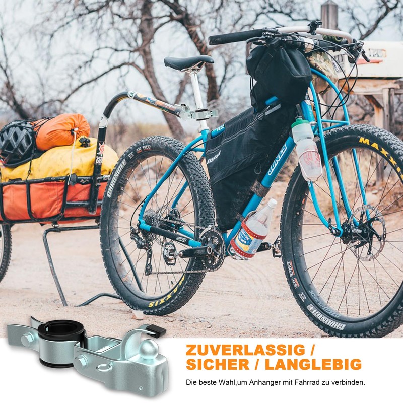 NICEDACK Towing Hitch for Bicycle, Coupling Load Trailer, Galvanised Steel
