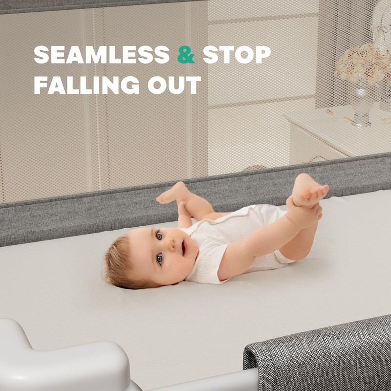 Bed Rail for Toddlers, 2 Minutes Quick Assembly Foldable Bed