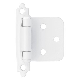 Y&Y Decor 50 Pack (25 Pairs) Face Mount Self Closing Variable Overlay Cabinet Hinges, White