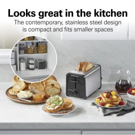 Hamilton Beach 2 Slice Toaster with Wide Slots, Bagel Function, Toast Boost