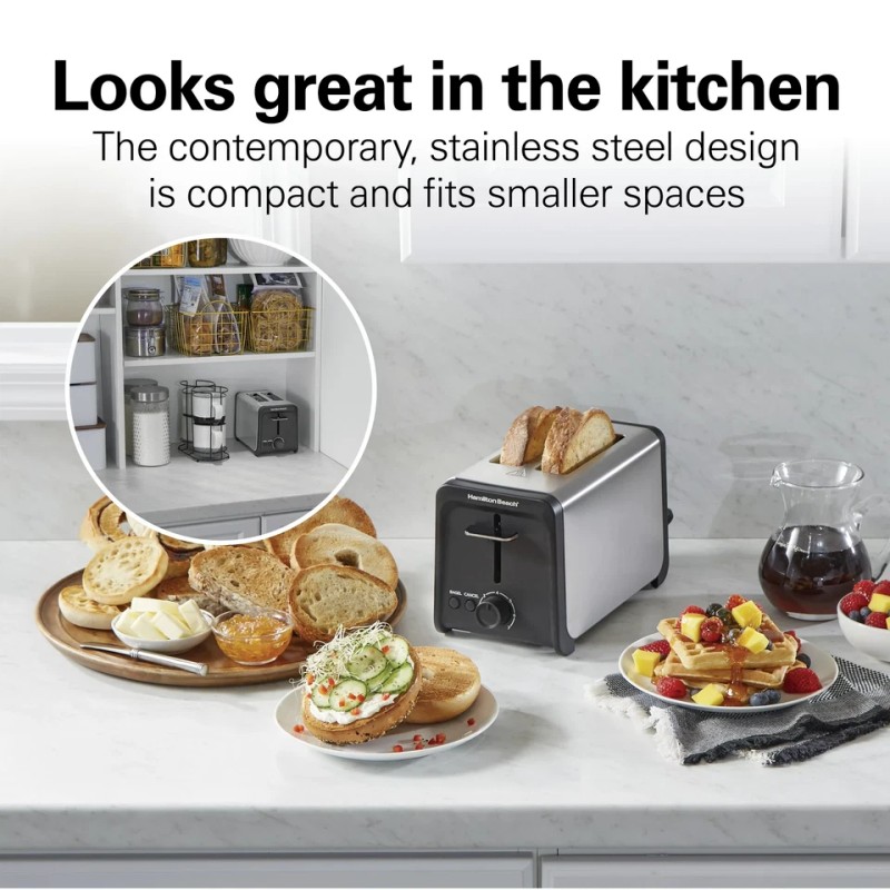 Hamilton Beach 2 Slice Toaster with Wide Slots, Bagel Function,