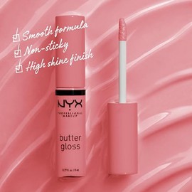NYX MAQUILLAJE PROFESIONAL Brillo de mantequilla, brillo de labios no pegajoso - Tiramisu (Brown)