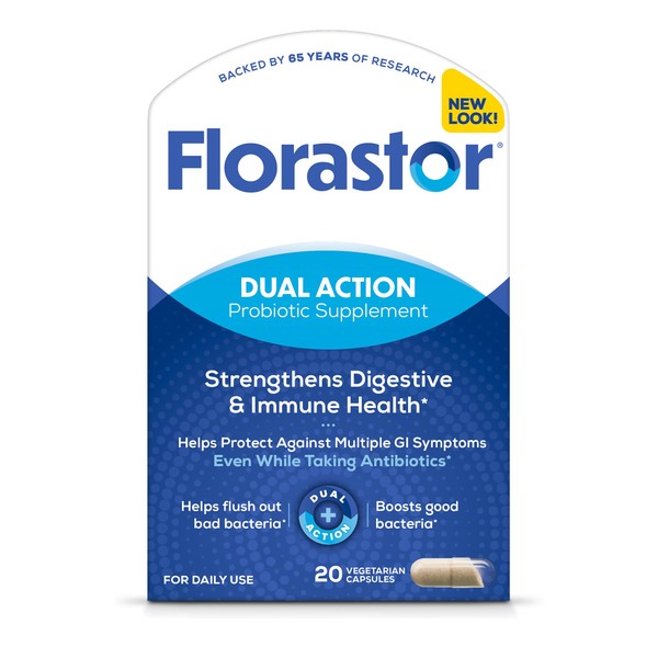 Florastor Probiotics for Digestive & Immune Health, 20 Capsules, Probiotics