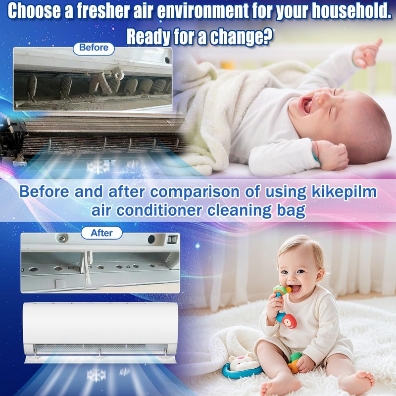 kikepilm Mini Split Cleaning Bag Kit with Double Hose Drain,