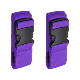 HARFINGTON 2pcs Luggage Straps Adjustable Buckle Luggage Connector Straps Nylon Suitcase Belt Strap Luggage Connect Attachment Accessories for Luggage Wraps Suitcases and Bags, Purple