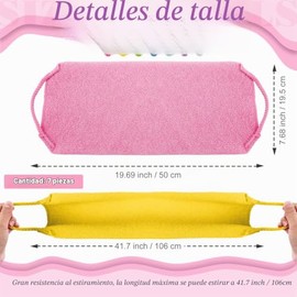 7 Exfoliantes de Espalda para Ducha Exfoliante Corporal de Nailon con Correa Lavadoras Traseras Toallita Exfoliante de Lufa con Correa Estirable para 
