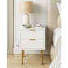 AEPOALUA Nightstand,Small Bedside Table with Gold Frame,Morden Night Stand with