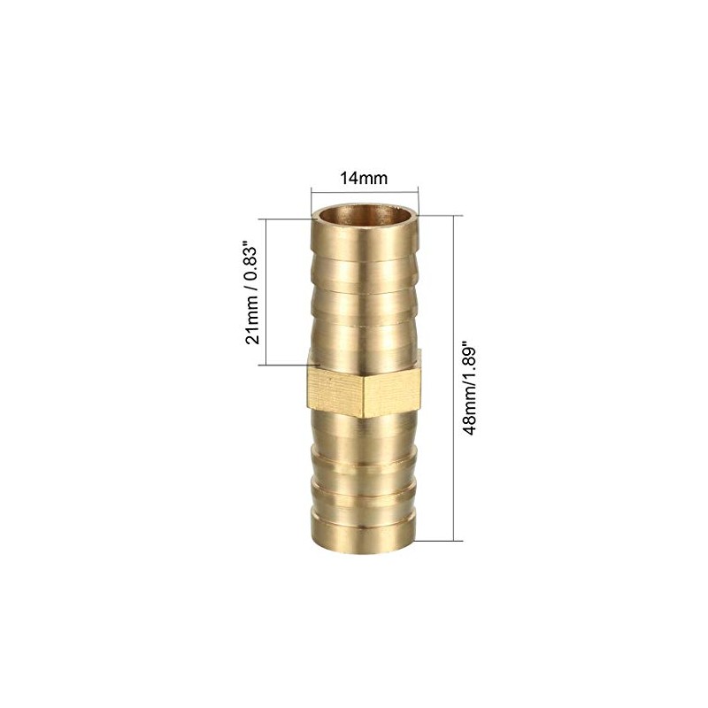 sourcing map 14 mm brass hose nozzle, pipe fitting, coupling