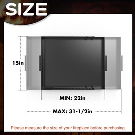 Memrita Fireplace Tray Large Size,Adjustable Ash Pan with Handles for Fireplace Grate Ash Collection,Rectangle Fireplace Pan Extend Length from 22" to 31",Provide a Cleaning Brush