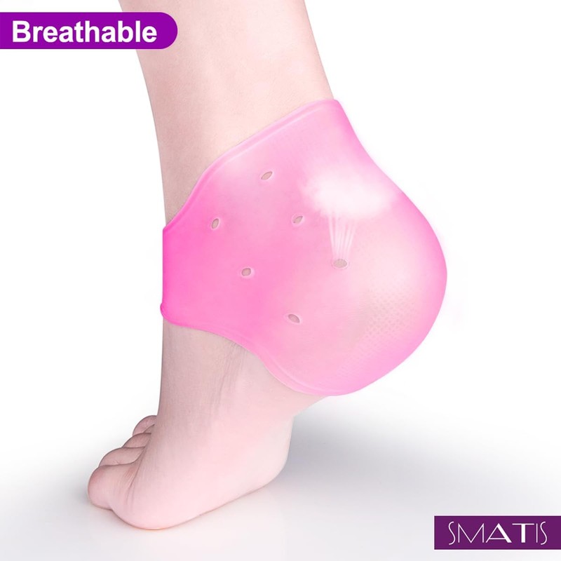 SMATIS Heel Protector for Plantar Fasciitis, 4PCS Gel Heel Cups