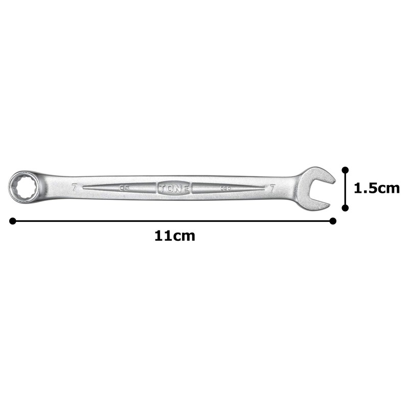 TONE Combination Spanner HPCS-07, Double Side Width 0.28 inches (7