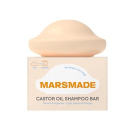 MARS MADE Castor Oil Shampoo Bar 2.0 - Hydrating & Moisturizing Natural Hair Soap Bar for Hair Growth & Scalp Nourishment - Bathing Soap Solid Shampoo for All Hair Types (120g, 4.23oz)