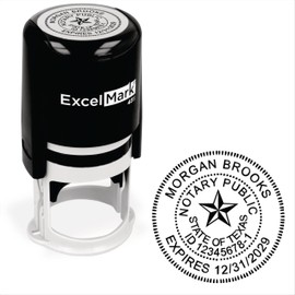 ExcelMark Notary Stamp for All 50 States - Official State Seal - Texas - Round