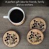 Thirstystone Black Flowers 4-Pack Mango Wood Coasters with Bark Edges