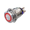Metzler - Pressure Switch 19mm - LED Ring Lighting Red