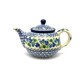 Polish Pottery Teapot - 3/4 qt. - Blue Berries