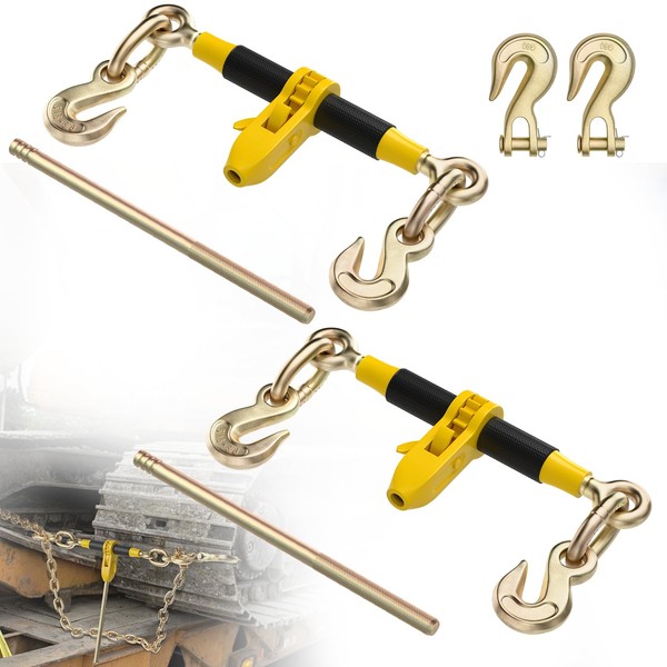 Ratchet Load Binders and Chains Kit | Detachable 5/16"-3/8" Chain