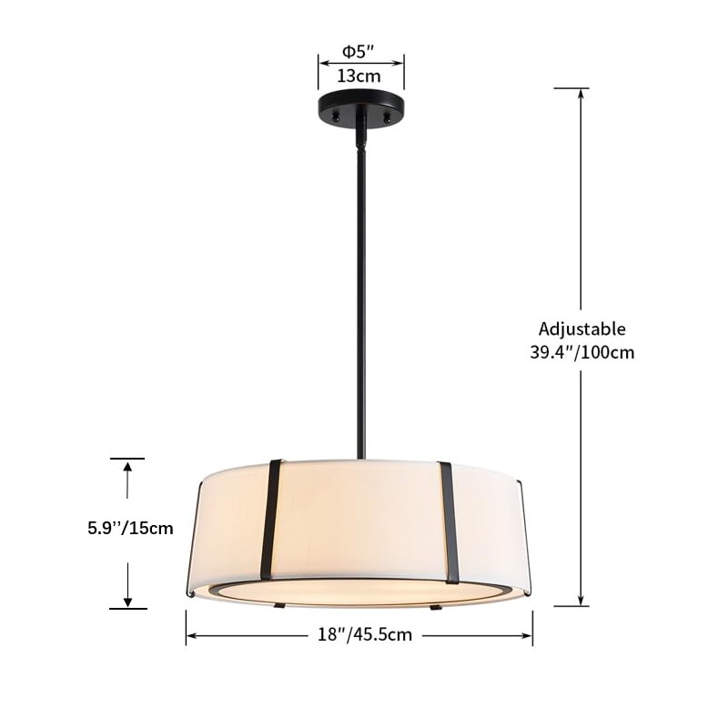 Shrine Lighting Drum Pendant Light, Modern Style, Drum Chandeliers for