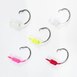 Mustad 1/16 oz YELLOWTAIL WEIGHTED CIRCLE HOOK JIGS 4/0 Mustad Hook (25 Pack)  5 Colors - Red