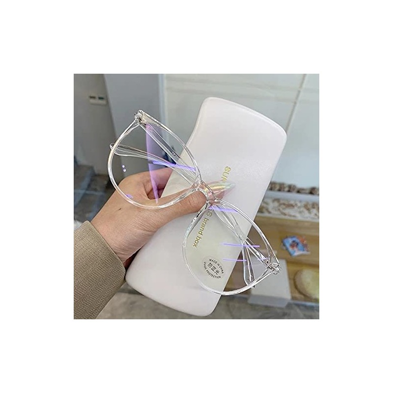 Rewhey Transparent Computer Glasses Frame Women Men Anti Blue Light