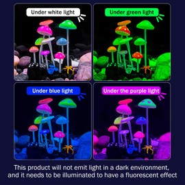 Bluecoco Dynamic Glow in The Dark Aquarium Decorations: Unleashing Visual Effects with Soft Silica Gel, Changing Lights, and Colorful Glowing Coral Ornaments for Enchanting Fish Tank Decor