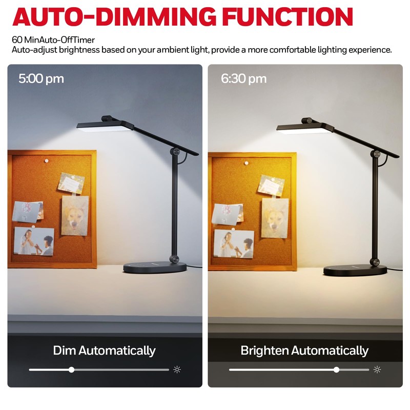 Honeywell Desk Lamp for Home Office, H4 Sunturalux™ Eye-Caring LED
