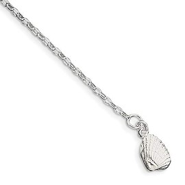 Bonyak Jewelry Sterling Silver Shell Anklet Refined