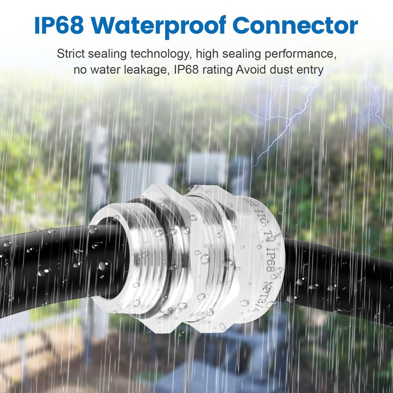 2 Pcs 3/4" NPT Stainless Steel Waterproof Cable Gland, IP68