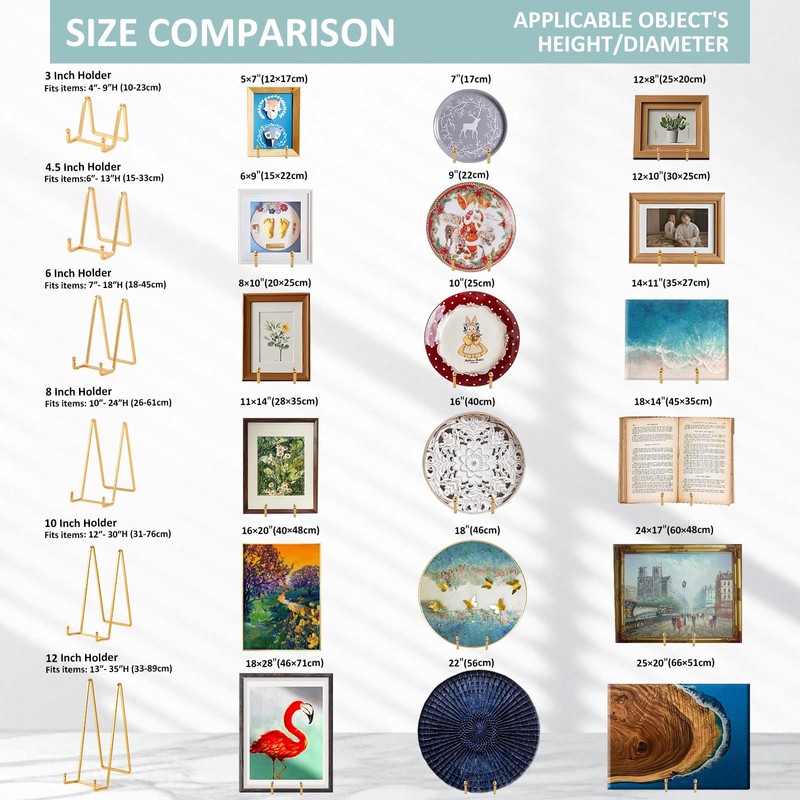 Plate Holder Easel Display Stand - 3 inch Metal Plate