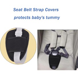 Paquete de 2 fundas para cinturón de seguridad para carriola de bebé, cojín para cinturón de seguridad de coche, para carriola de bebé, almohadillas para orejas universales para cinturón de bebé,