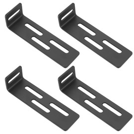 4 Pcs Angle Corner Brackets for Wood, Adjustable L-Shaped Metal Corner Braces with Slots - Black, 6 x 1-5/8 x 1-3/4 Inch