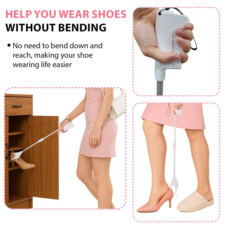 VIVEBEI Shoe Horn Long Handle for Seniors, 26.8" Foldable with