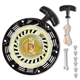 JMCHstore Pull Start Recoil Starter Assembly for Coleman KT196 Go Kart CT200U BT200X Mini Bike, Predator 212 Pull Cord Start Honda 6.5HP GX160 GX200 Engine196cc,Obsidian Black, Upgraded Handle
