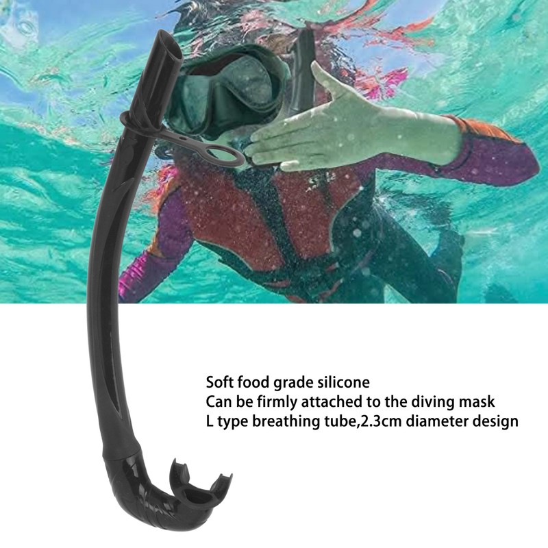 Diving Snorkel Foldable Odorless Silicone L Shape 38cm Soft Freediving