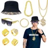 8Pcs 80s Hip Hop Accessories Set, 90s Hip Hop Rapper