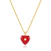 INNERDIVA Red Heart Necklace for Women, Dainty Heart Pendant with