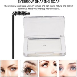 Kit de jabón para cejas con estuche acrílico transparente, fórmula sin espuma para fijar cejas con duración prolongada en uso diario