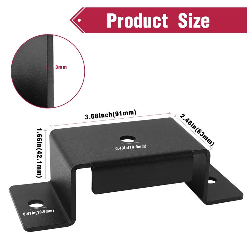 16Pcs Heavy Duty Steel Trailer Pocket Brackets for 2'' x