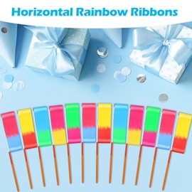 Niceup 24 Pcs Dance Ribbon for Kids Party Bag Fillers, Gymnastics Ribbon Rainbow Streamers Wand for Party Favors, Goodie Bag Fillers for Kids Birthday Princess Fairy Circus Party Decoration Supplies
